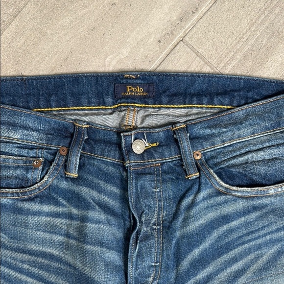 Polo by Ralph Lauren Blue Straight-Leg Jeans with Distressed Details - Picture 2 of 9